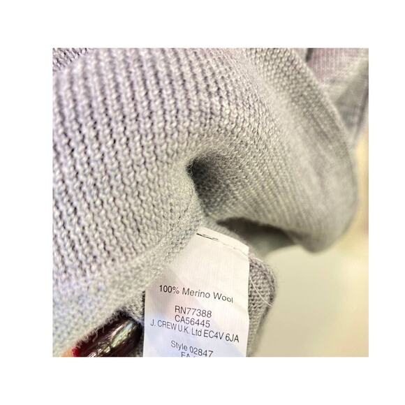 Madewell  Merino Wool Gray Crewneck Sweater With Elbow Patch Small - Picture 4 of 9
